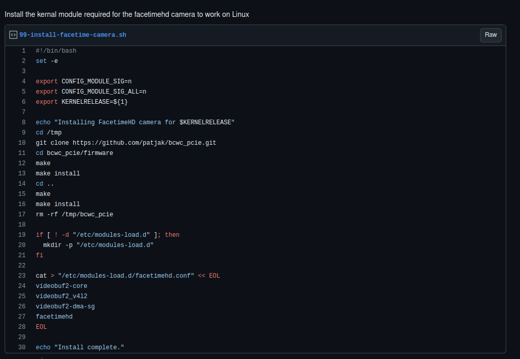 Install Webcam Script