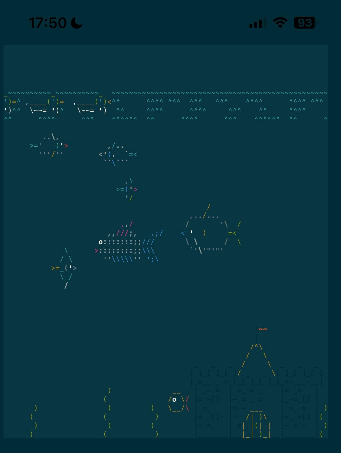 `asciiquarium`